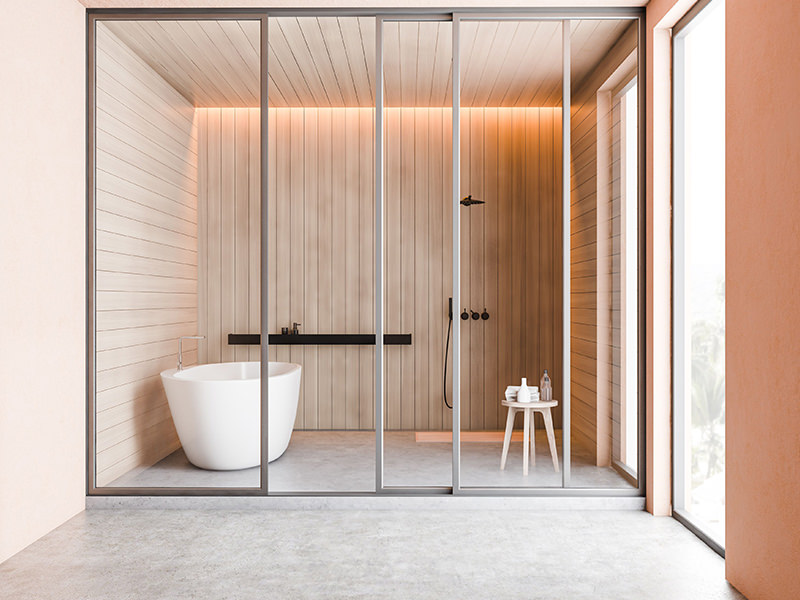 origin aluminium shower bi-slider